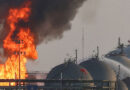 Пожар в комплексе Saudi Aramco в Дахране после обстрела